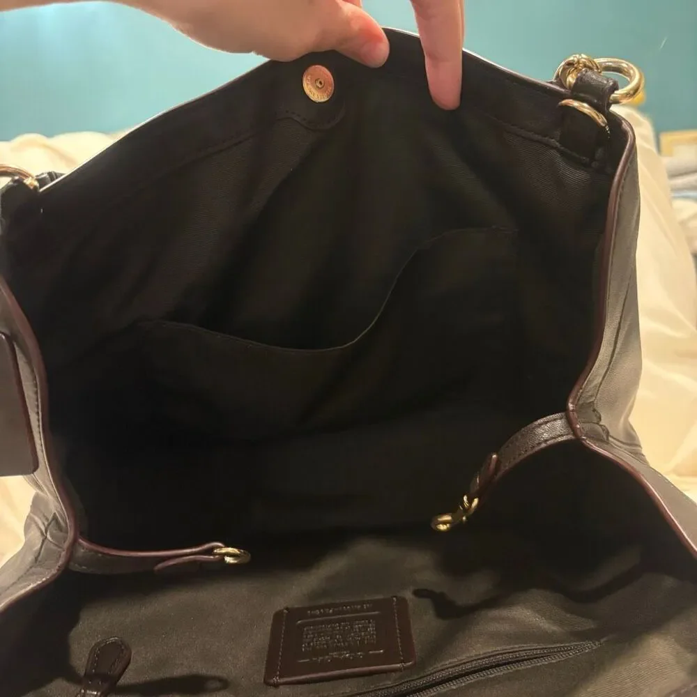 COACH Small Lexy Shoulder Bag in Signature Jacquard Brown Handbag EUC - Picture 9 of 9